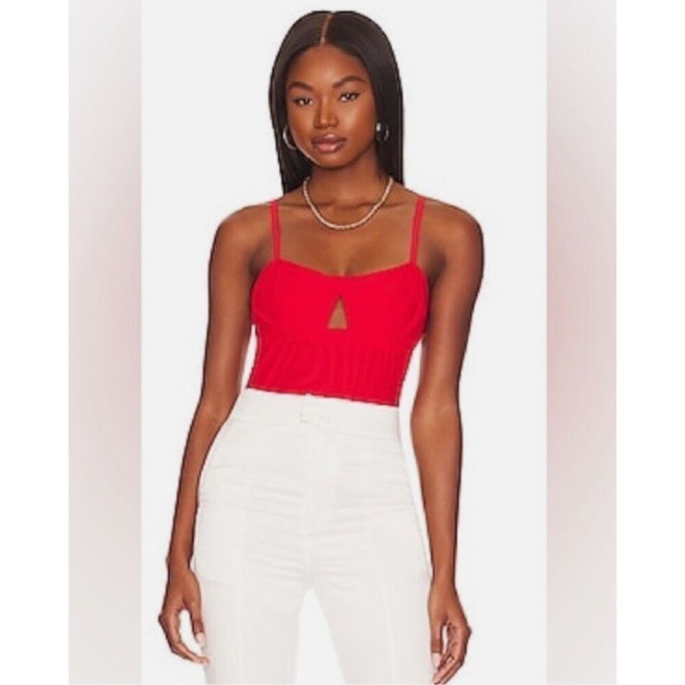 We Are HAH Under The Wire Bodysuit in Blood Orange Red Medium